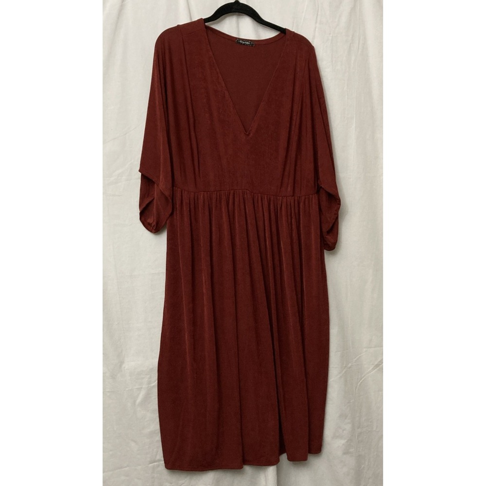 Storyteller Women's Rust Colored 3/4 Sleeve Empire Waist Dress - SZ‎ 1X